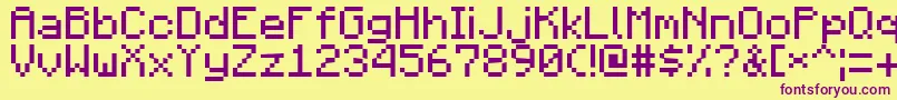 Minecraft1.1 Font – Purple Fonts on Yellow Background