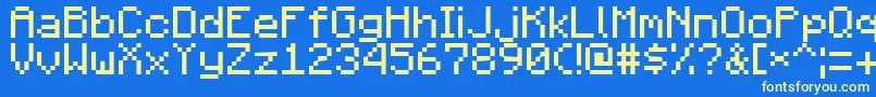 Minecraft1.1-Schriftart – Gelbe Schriften auf blauem Hintergrund