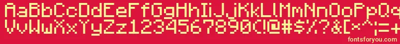 Minecraft1.1 Font – Yellow Fonts on Red Background