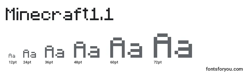 Размеры шрифта Minecraft1.1