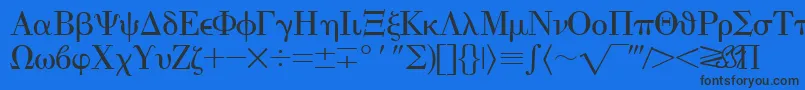 EisagogreeksskRegular Font – Black Fonts on Blue Background