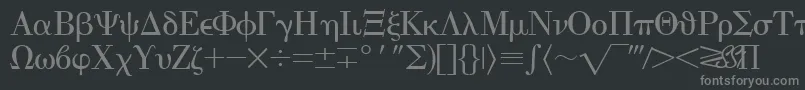 EisagogreeksskRegular Font – Gray Fonts on Black Background