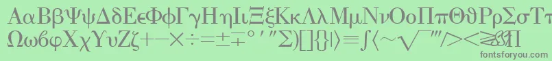 EisagogreeksskRegular Font – Gray Fonts on Green Background