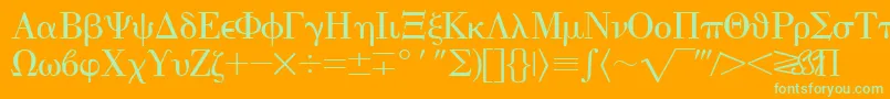 EisagogreeksskRegular Font – Green Fonts on Orange Background