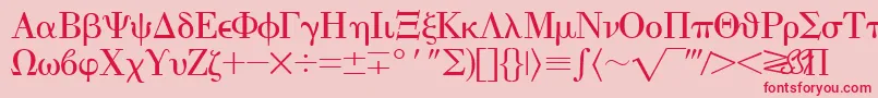 EisagogreeksskRegular Font – Red Fonts on Pink Background