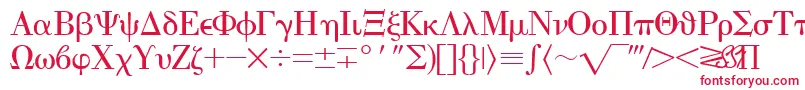 EisagogreeksskRegular Font – Red Fonts on White Background