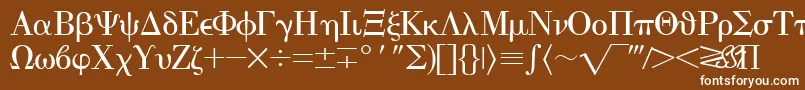 Czcionka EisagogreeksskRegular – białe czcionki na brązowym tle