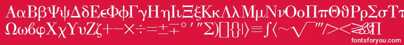 EisagogreeksskRegular Font – White Fonts on Red Background