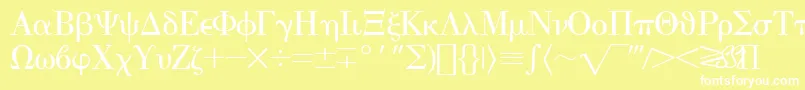 フォントEisagogreeksskRegular – 黄色い背景に白い文字