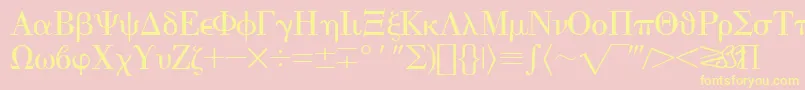 EisagogreeksskRegular Font – Yellow Fonts on Pink Background