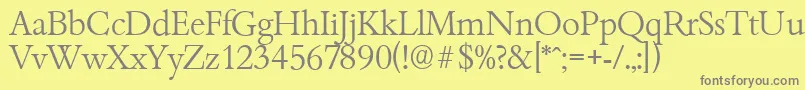 BambergserialLightRegular Font – Gray Fonts on Yellow Background