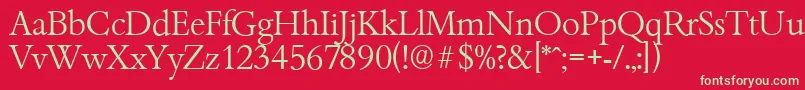 BambergserialLightRegular Font – Green Fonts on Red Background
