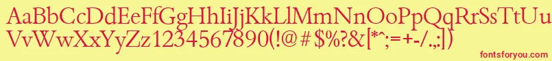 BambergserialLightRegular Font – Red Fonts on Yellow Background
