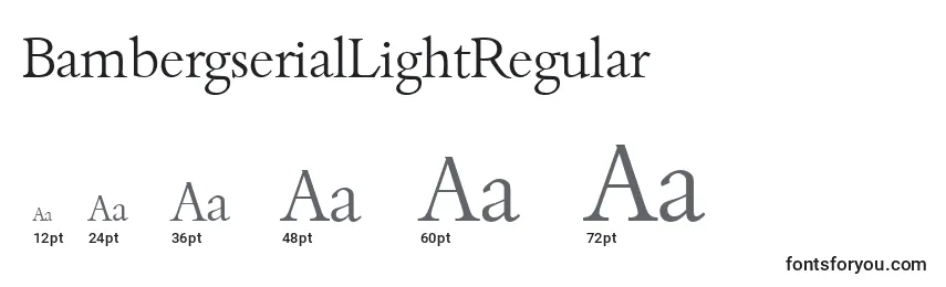 Размеры шрифта BambergserialLightRegular