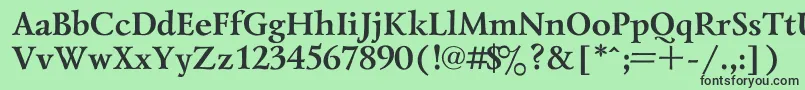 LazurskiBold-fontti – mustat fontit vihreällä taustalla