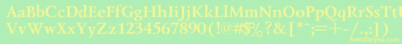 LazurskiBold-fontti – keltaiset fontit vihreällä taustalla