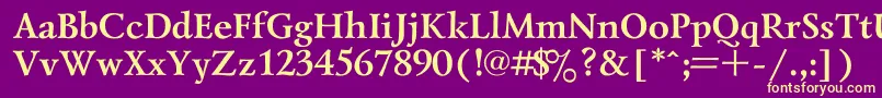 フォントLazurskiBold – 紫の背景に黄色のフォント