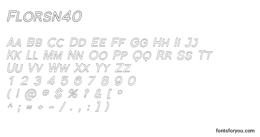 Schriftart Florsn40 – Alphabet, Zahlen, spezielle Symbole