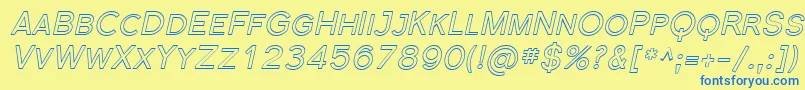 Florsn40 Font – Blue Fonts on Yellow Background