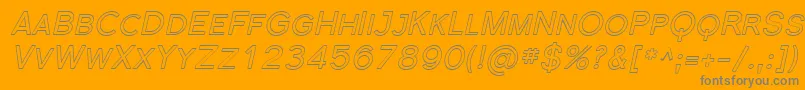 Florsn40-Schriftart – Graue Schriften auf orangefarbenem Hintergrund