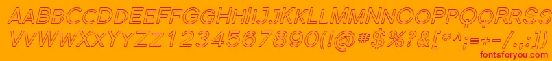 Florsn40-Schriftart – Rote Schriften auf orangefarbenem Hintergrund