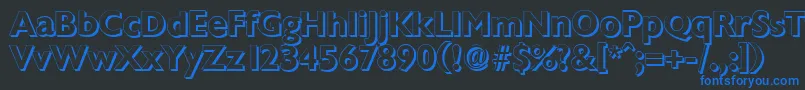 ChantillyshadowBold Font – Blue Fonts on Black Background