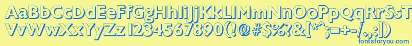 ChantillyshadowBold Font – Blue Fonts on Yellow Background