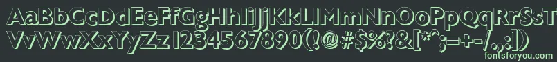 ChantillyshadowBold Font – Green Fonts on Black Background