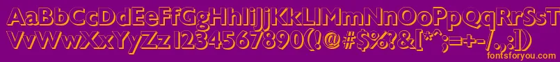 ChantillyshadowBold Font – Orange Fonts on Purple Background