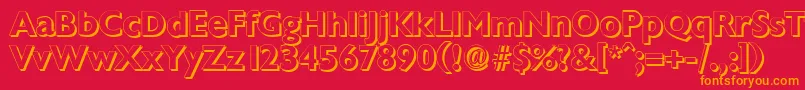 ChantillyshadowBold Font – Orange Fonts on Red Background