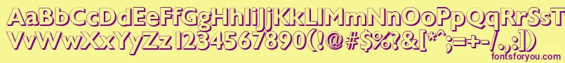 ChantillyshadowBold Font – Purple Fonts on Yellow Background