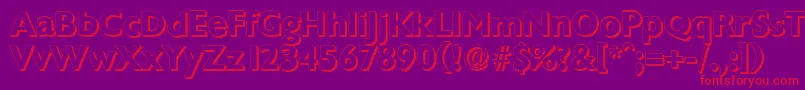 ChantillyshadowBold Font – Red Fonts on Purple Background