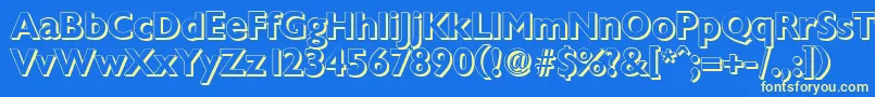 ChantillyshadowBold Font – Yellow Fonts on Blue Background