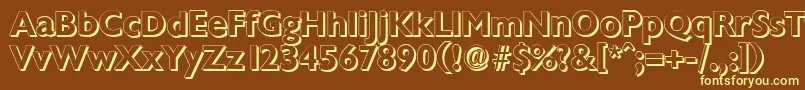 ChantillyshadowBold Font – Yellow Fonts on Brown Background