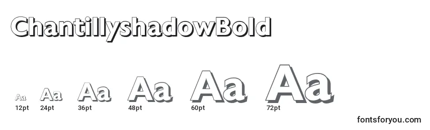 ChantillyshadowBold Font Sizes