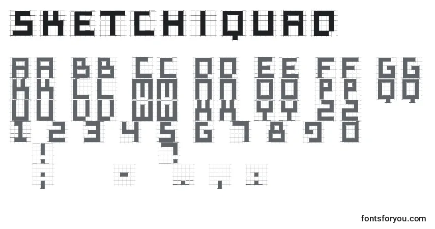 Schriftart Sketchiquad – Alphabet, Zahlen, spezielle Symbole