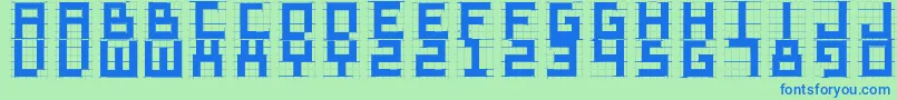 Sketchiquad-fontti – siniset fontit vihreällä taustalla
