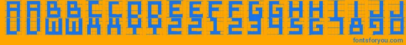 Sketchiquad Font – Blue Fonts on Orange Background