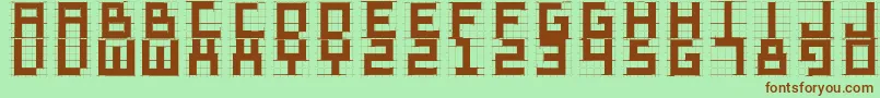 Sketchiquad-fontti – ruskeat fontit vihreällä taustalla
