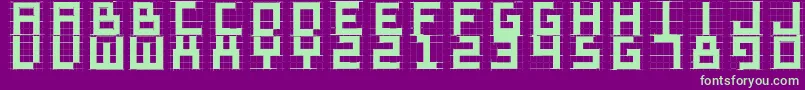 フォントSketchiquad – 紫の背景に緑のフォント