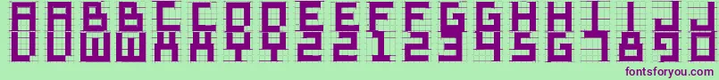 フォントSketchiquad – 緑の背景に紫のフォント