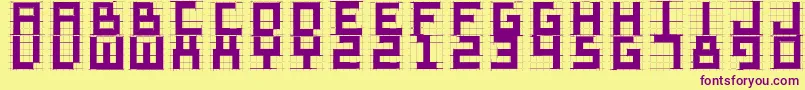 Sketchiquad-fontti – violetit fontit keltaisella taustalla