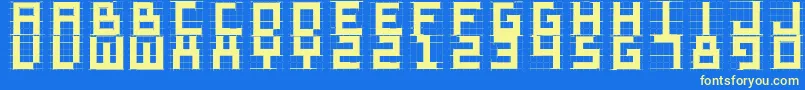 Sketchiquad-fontti – keltaiset fontit sinisellä taustalla