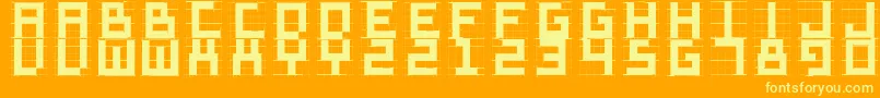 フォントSketchiquad – オレンジの背景に黄色の文字