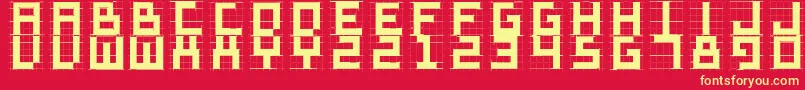 Sketchiquad-fontti – keltaiset fontit punaisella taustalla