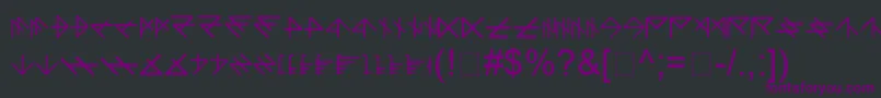 Czcionka DliDarkscript – fioletowe czcionki na czarnym tle
