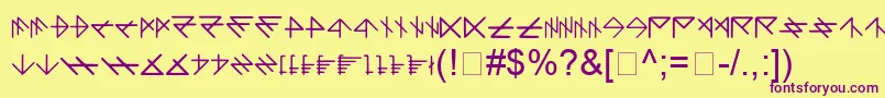 Шрифт DliDarkscript – фиолетовые шрифты на жёлтом фоне
