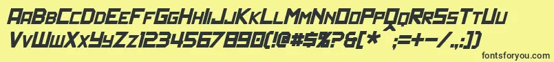 PolitikItalic Font – Black Fonts on Yellow Background