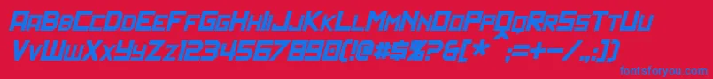 PolitikItalic Font – Blue Fonts on Red Background