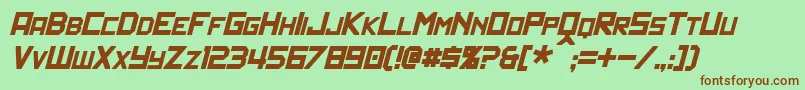 PolitikItalic Font – Brown Fonts on Green Background